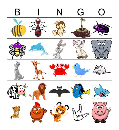 25 Printable Free Printable Animal Bingo Cards
